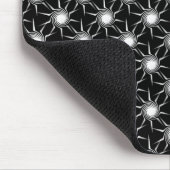 Black and White Swirling Suns Mousepad (Ecke)
