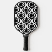 Black and White Swirls Pickleball Paddle (Rückseite)