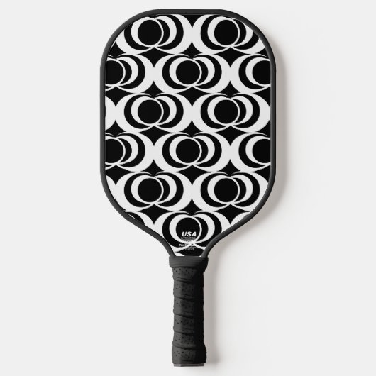 Black and White Swirls Pickleball Paddle (Vorderseite)