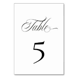 Black and White Table Number Card Tischnummer