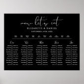 Black And White Table Plan Wedding Seating Chart Poster (Vorne)