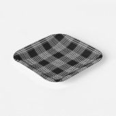 Black and White tartan plaid Pappteller (Gewinkelt)