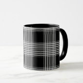 Black and White tartan plaid Tasse (VorderseiteRechts)