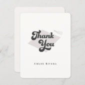 Black and White Tassel Thank You Card Dankeskarte (Vorne/Hinten)
