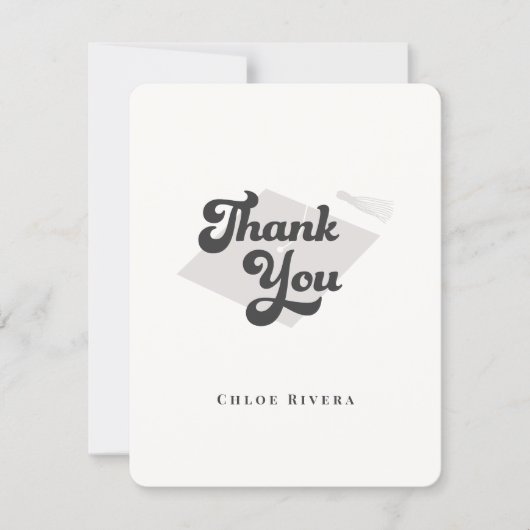 Black and White Tassel Thank You Card Dankeskarte (Vorderseite)