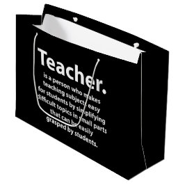 Black and White Teacher Appreciation Quote Große Geschenktüte