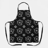 Black and White Teapot Print Apron Schürze (Vorderseite)