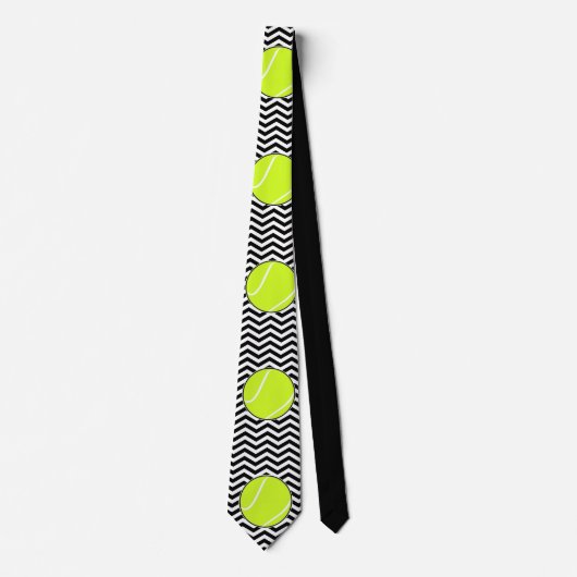 Black and White Tennis Player oder Coach Neck Tie Krawatte (Vorderseite)