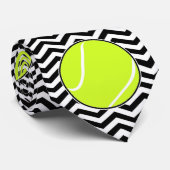 Black and White Tennis Player oder Coach Neck Tie Krawatte (Gerollt)