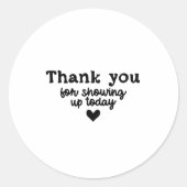 Black And White Text Thank You Quote Sticker (Vorderseite)