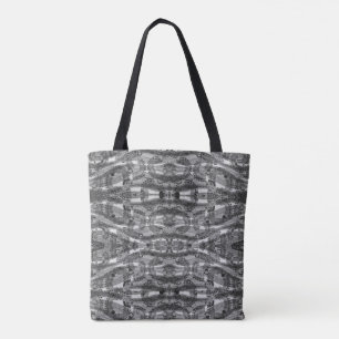 Black And White Textured Pattern Tasche