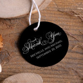 Black and White Thank You Script Wedding Geschenkanhänger