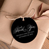 Black and White Thank You Script Wedding Geschenkanhänger