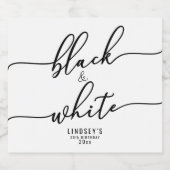 Black and White Theme Party Bierflaschenetikett (Einzelnes Label)