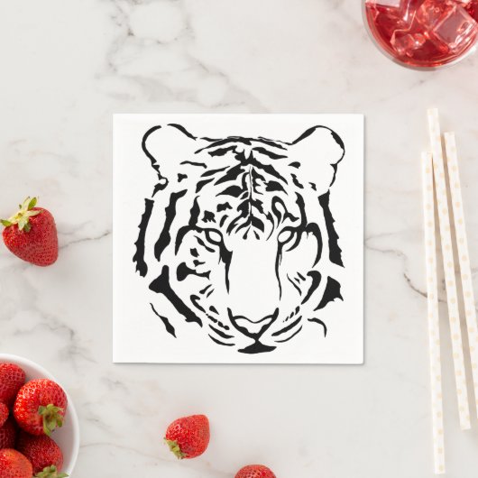Black and White Tiger Cocktail Napkins Serviette (Beispiel)