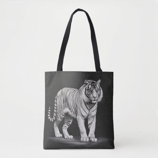 Black and white tiger drawing tasche (Vorderseite)