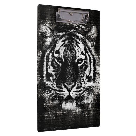 Black and White Tiger Face #2 Klemmbrett (Rechts)