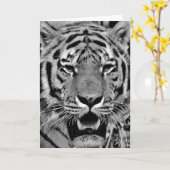 Black and White Tiger Face Karte (Gelbe Blume)
