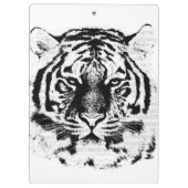 Black and White Tiger Face Klemmbrett (Rückseite)
