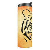 Black and White Tiger Silhouette Thermosbecher (Nach links gedreht)