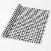 Black and White Tiki Fish and Flower Pattern Geschenkpapier (Ungerollt)