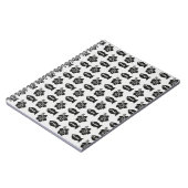 Black and White Tiki Fish and Flower Pattern Notizblock (Linke Seite)
