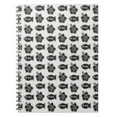 Black and White Tiki Fish and Flower Pattern Notizblock (Vorderseite)