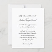 Black and White Timeless Budget Wedding Invitation (Vorderseite)