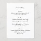 Black and White Timeless Budget Wedding Menu Flyer (Vorne)