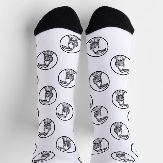 Black and White Toucan Doodle Crew Socks Socken (Oben)