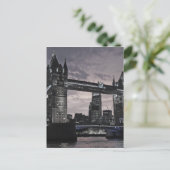 Black and White Tower Bridge London River Thames Postkarte (Stehend Vorderseite)