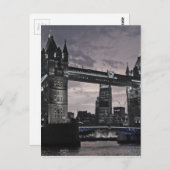 Black and White Tower Bridge London River Thames Postkarte (Vorne/Hinten)