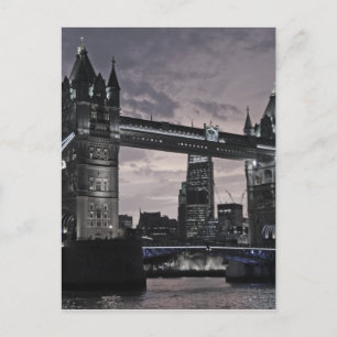 Black and White Tower Bridge London River Thames Postkarte