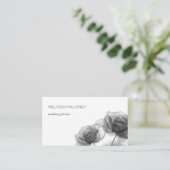 Black And White Transparent Flowers Visitenkarte (Stehend Vorderseite)