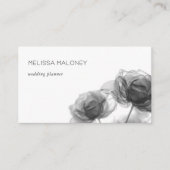 Black And White Transparent Flowers Visitenkarte (Vorderseite)