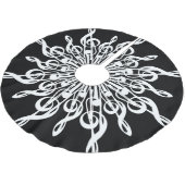 Black and White Treble Clef Snowflake Music Theme Polyester Weihnachtsbaumdecke (Schrägansicht)