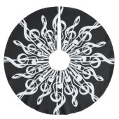 Black and White Treble Clef Snowflake Music Theme Polyester Weihnachtsbaumdecke (Vorderseite)