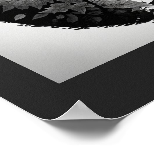 Black and White Tree and Leaf Set - Original Poste Poster (Ecke)