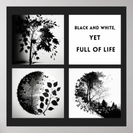 Black and White Tree and Leaf Set - Original Poste Poster