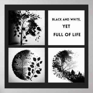 Black and White Tree and Leaf Set - Original Poste Poster