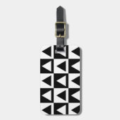 Black and White Triangle getric shape pattern Gepäckanhänger (Vorderseite vertikal)