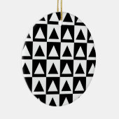 Black and White Triangle getric shape pattern Keramik Ornament (Rechts)