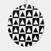 Black and White Triangle getric shape pattern Keramik Ornament (Links)