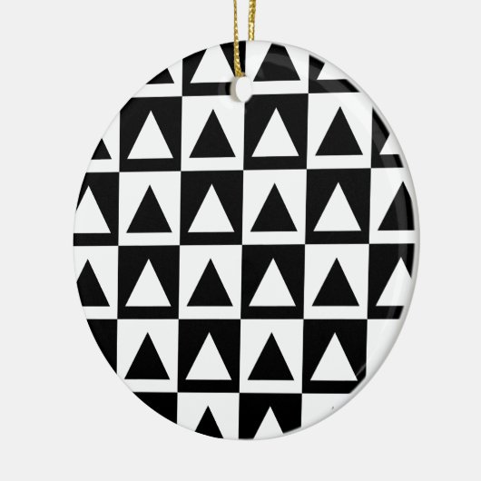 Black and White Triangle getric shape pattern Keramik Ornament (Links)