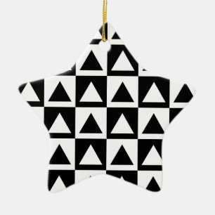 Black and White Triangle getric shape pattern Keramikornament