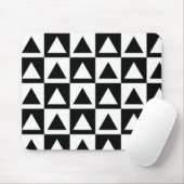 Black and White Triangle getric shape pattern Mousepad (Mit Mouse)