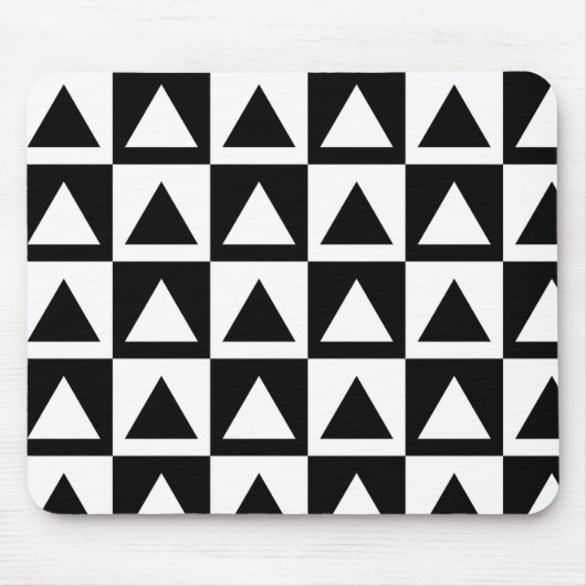 Black and White Triangle getric shape pattern Mousepad (Vorne)