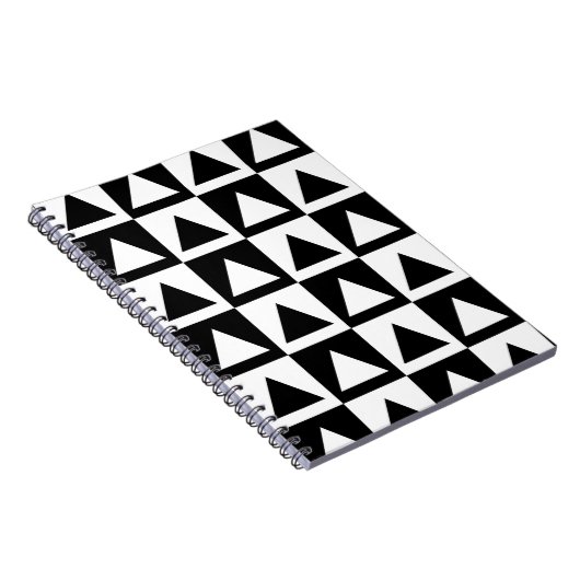 Black and White Triangle getric shape pattern Notizblock (Rechte Seite)