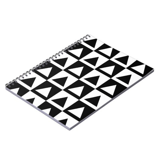 Black and White Triangle getric shape pattern Notizblock (Linke Seite)