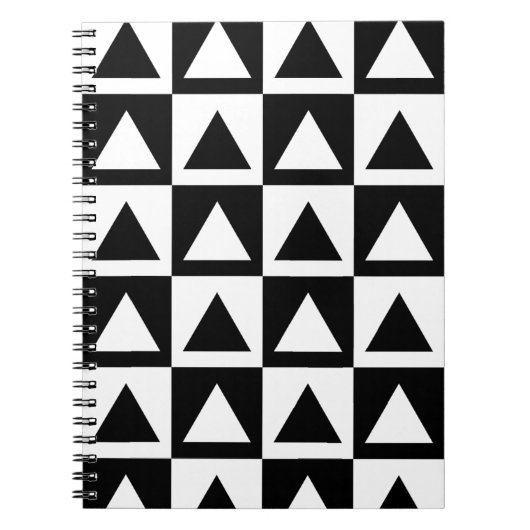 Black and White Triangle getric shape pattern Notizblock (Vorderseite)